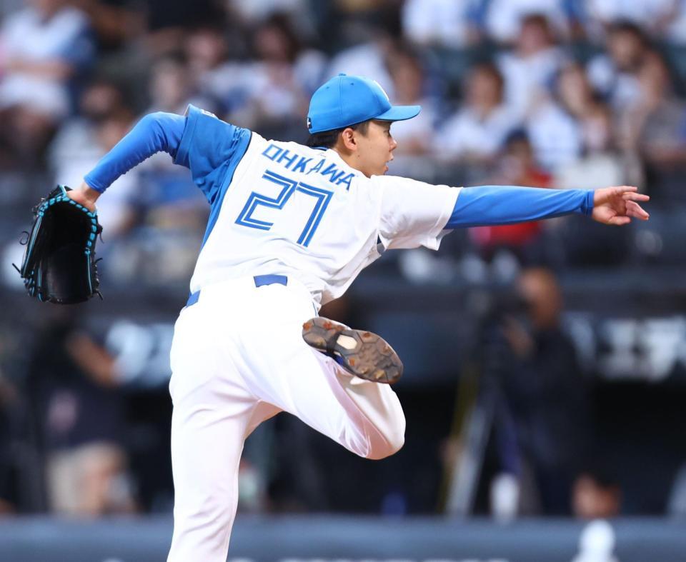 １回、力投する大川（撮影・中島達哉）