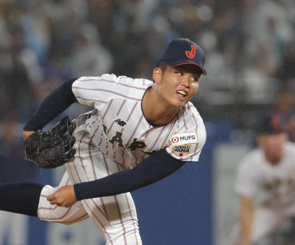 力投する杉本真滉（撮影・佐々木彰尚）