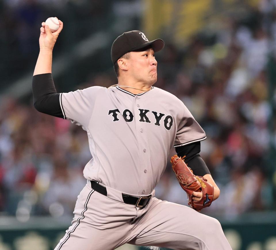 先発し、投げ込む田中将（撮影・田中太一）