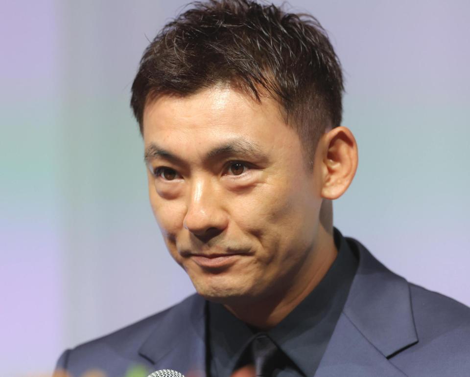 引退会見を行う栗山（撮影・吉澤敬太）