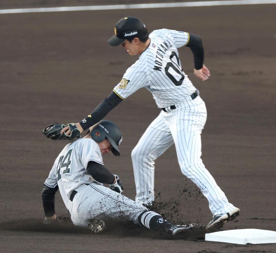 １回、二盗に失敗する佐々木（撮影・立川洋一郎）