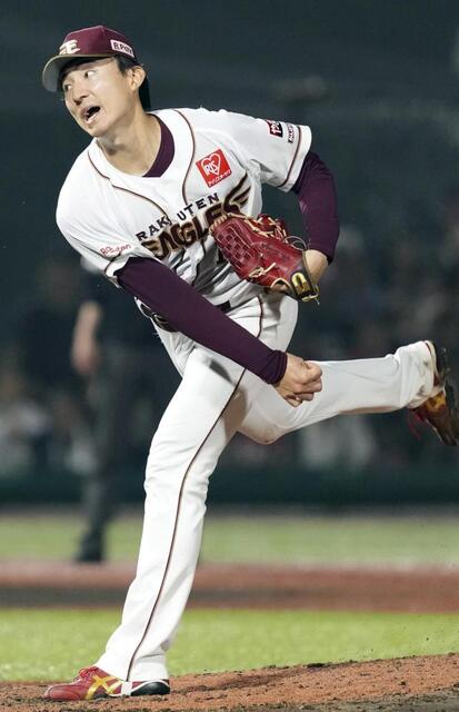 　オリックス戦に先発し、８回無失点で７勝目を挙げた楽天・荘司