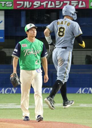 １回、前川の犠飛で佐藤輝の生還を許し厳しい表情の増居（撮影・金田祐二）
