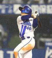 ３回、２ランを放つ井上（撮影・石井剣太郎）