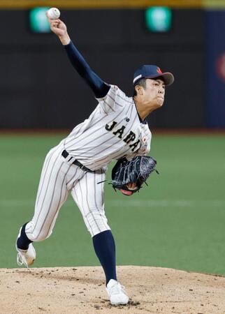 台湾戦に先発した織田（共同）