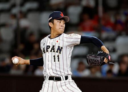 台湾戦に先発した織田（共同）