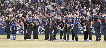 　ヤクルトに敗れた中日ナイン