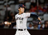 台湾戦に先発した織田（共同）