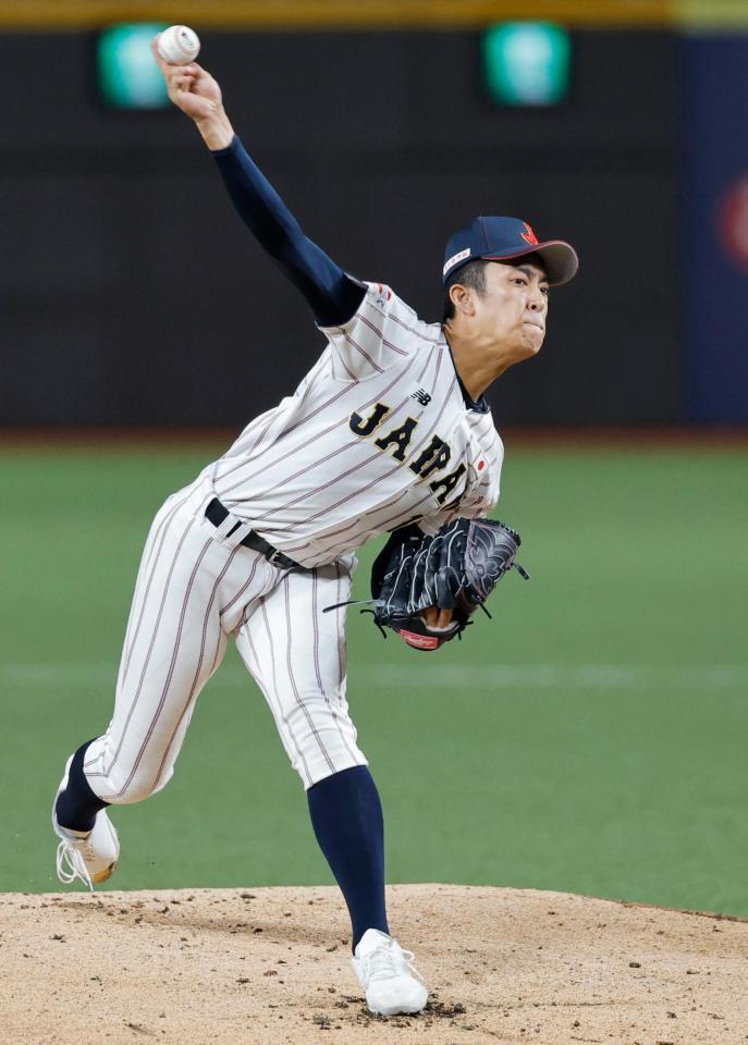 台湾戦に先発した織田（共同）