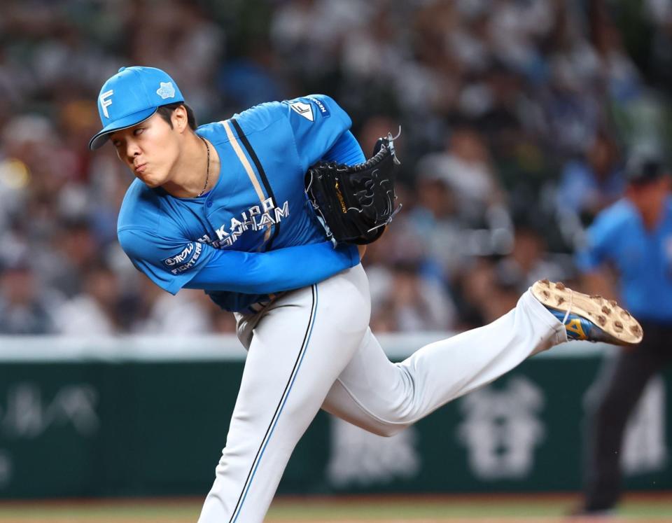 １２回、登板した柴田（撮影・中島達哉）