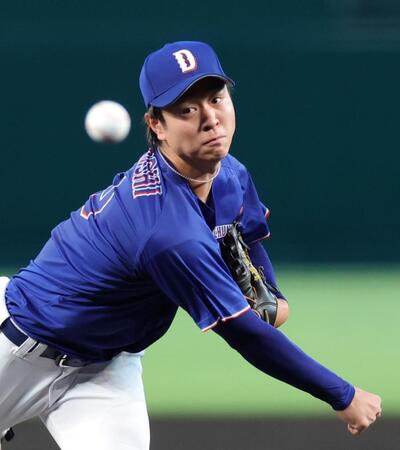 阪神打線を相手に力投する高橋宏（撮影・立川洋一郎）