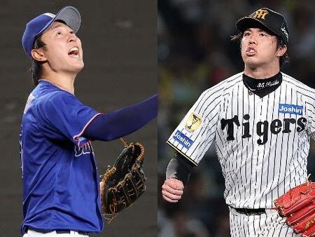 息をのむ投手戦を繰り広げた中日・高橋宏（左）と阪神・才木