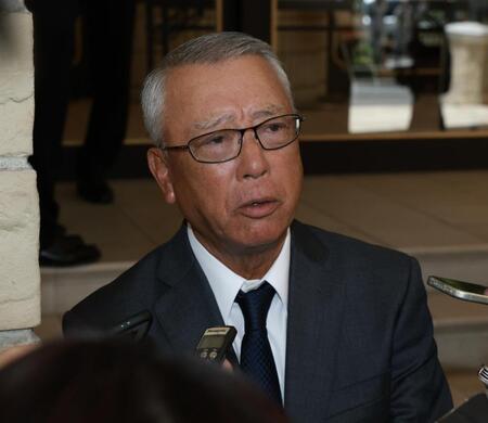 お別れの会に出席した明徳義塾・馬淵史郎監督（撮影・伊藤笙子）