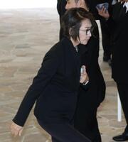 お別れの会に出席した三原じゅん子（撮影・伊藤笙子）