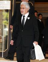 渡辺元智さんのお別れの会に出席した愛甲猛氏（撮影・伊藤笙子）