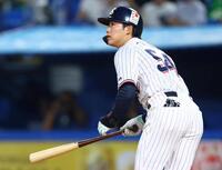 ３回、本塁打を放つ田中（撮影・石井剣太郎）