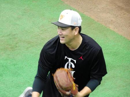 ジャイアンツ球場で登板に向けて調整する巨人・田中将