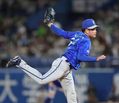 力投する石田（撮影・金田祐二）