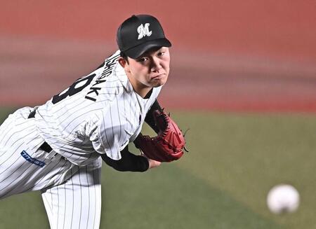 　プロ初登板で力投する石垣元（撮影・開出牧）