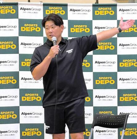 　トークショーを行った松坂大輔氏（撮影・和泉玲香）