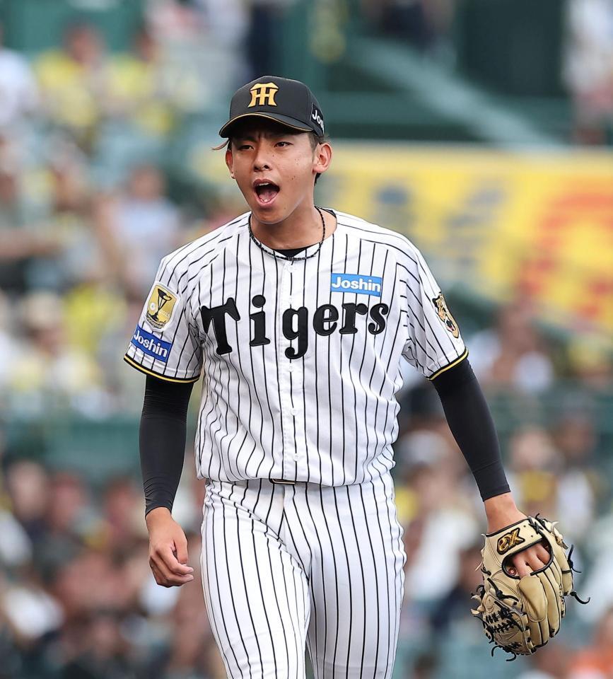 ３回、エンカーナシオンを三振に仕留め、ほえる神宮（撮影・西田忠信）