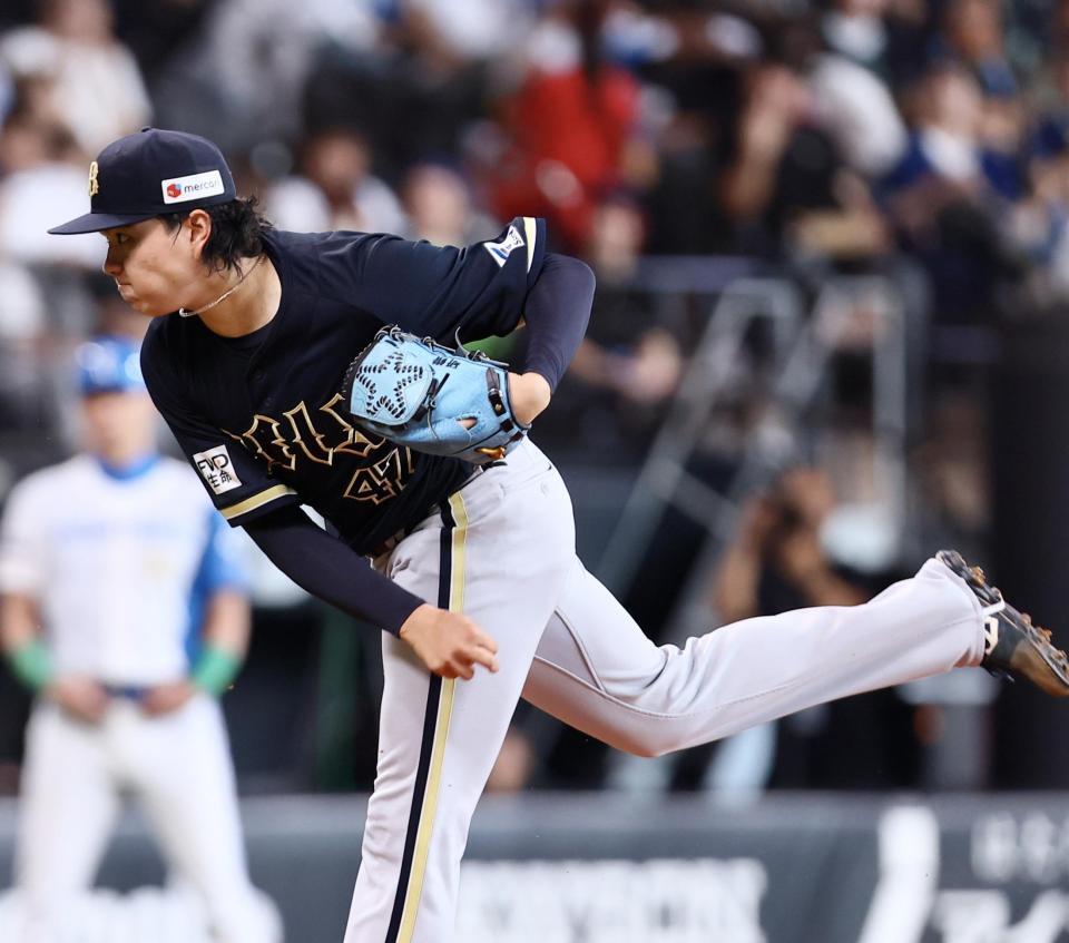 日本ハム戦に先発する山口（撮影・中島達哉）