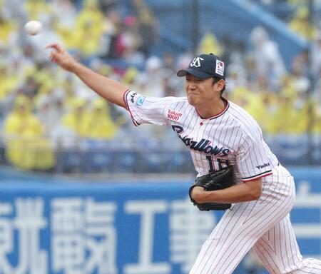 阪神戦に先発する奥川（撮影・西岡正）