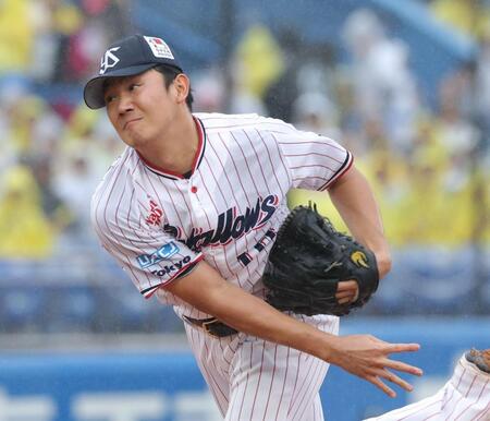 阪神戦に先発する奥川（撮影・西岡正）