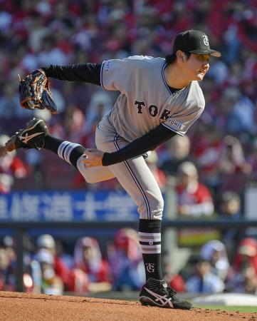 　広島戦に先発した巨人・竹丸＝マツダ