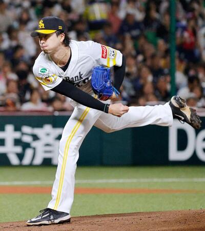 西武戦に先発したソフトバンク・上沢＝みずほペイペイドーム