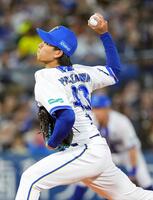 中日戦に先発した深沢