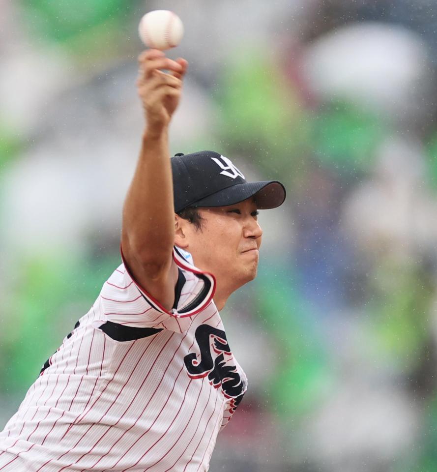 先発し、投げ込む奥川（撮影・田中太一）