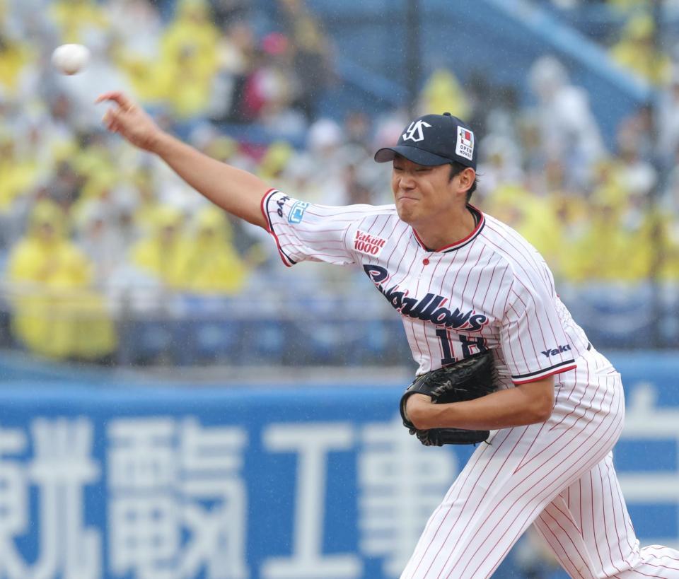 阪神戦に先発する奥川（撮影・西岡正）