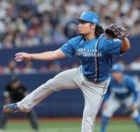 オリックス打線を相手に力投する伊藤（撮影・立川洋一郎）