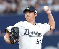 ９回表に登板し力投する山田（撮影・立川洋一郎）