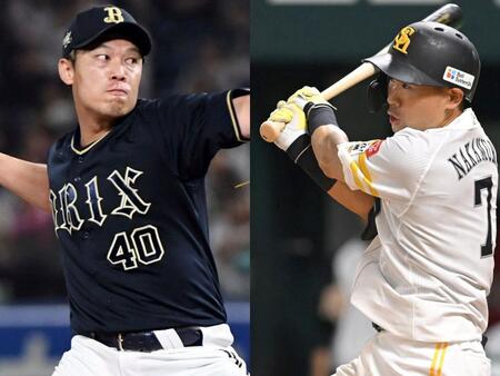オリックス・岩崎翔（左）とソフトバンク・中村晃