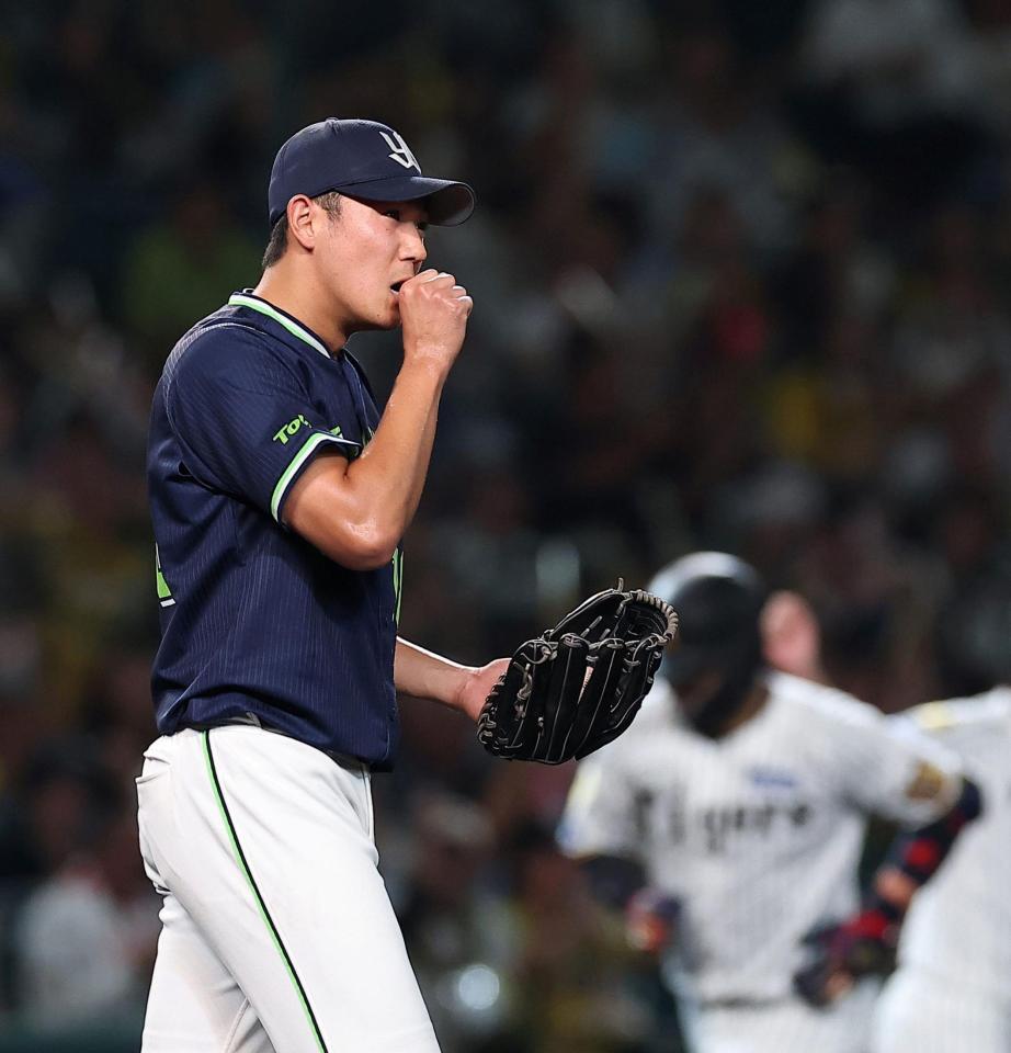 ２回、大山に先制ソロを浴びた奥川（撮影・西田忠信）