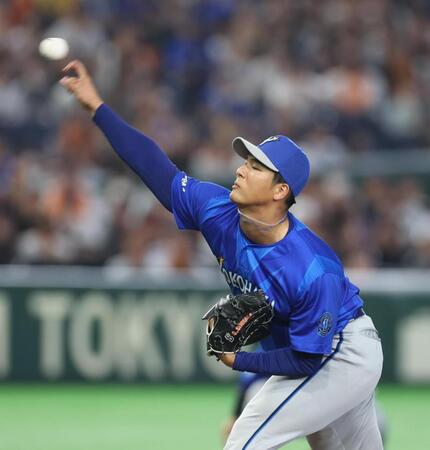 力投する島田（撮影・金田祐二）