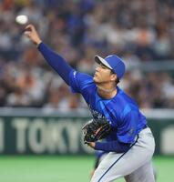 力投する島田（撮影・金田祐二）