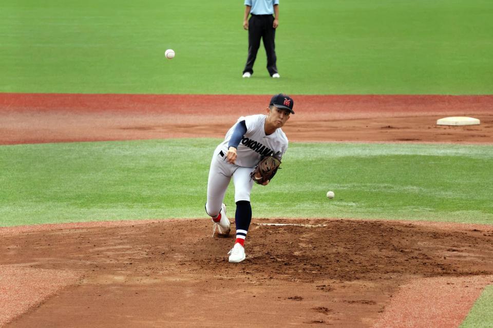 ７回３失点に抑えた横浜・織田