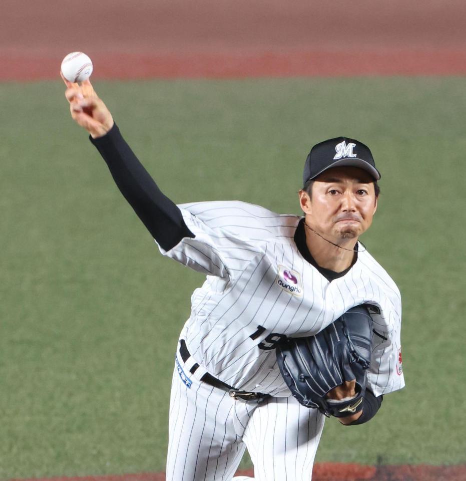 引退試合で登板した唐川（撮影・佐々木彰尚）