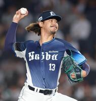 ロッテ打線を相手に力投する高橋光（撮影・西岡正）