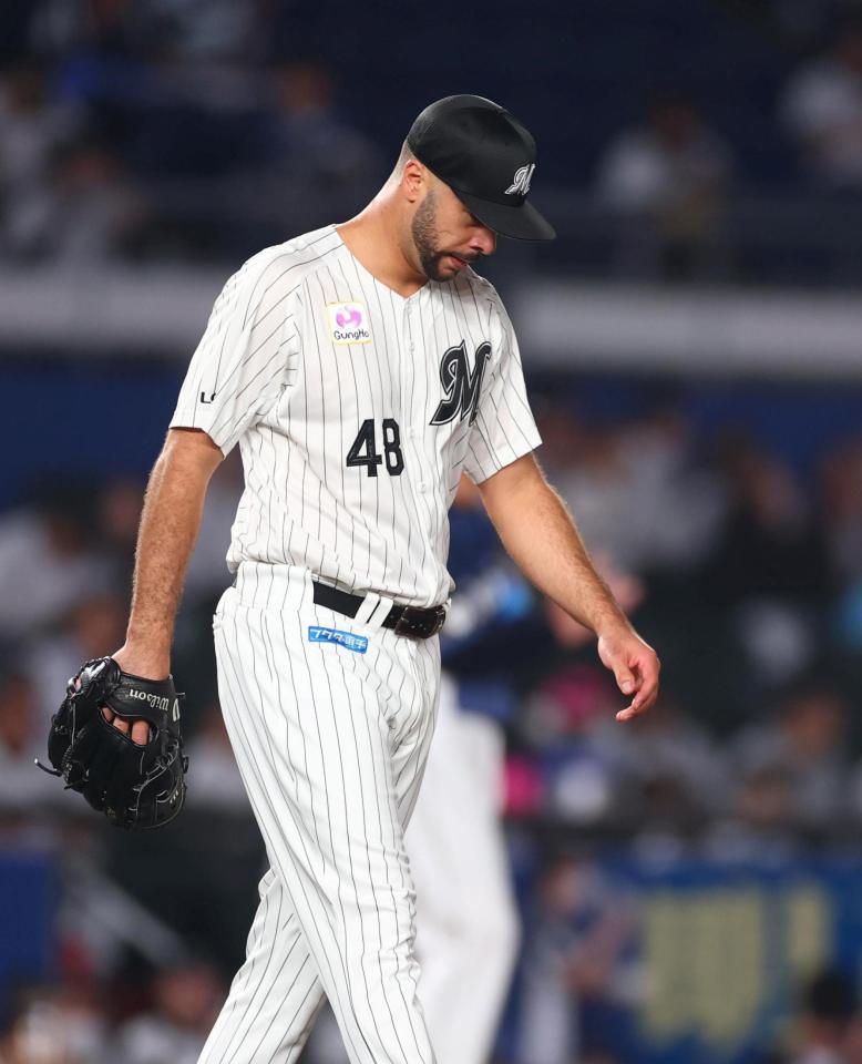 １回、長谷川に先制本塁打を許したルケーシー（撮影・石井剣太郎）