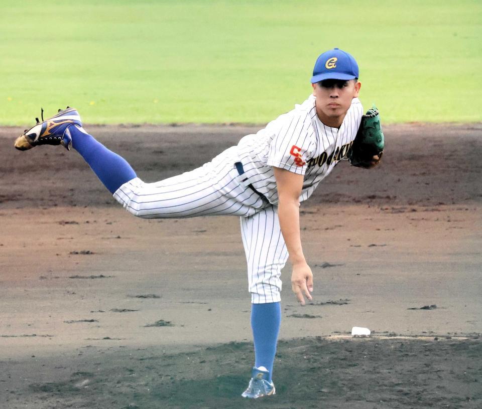 　完封した中央学院大・葛西倖（撮影・和泉玲香）