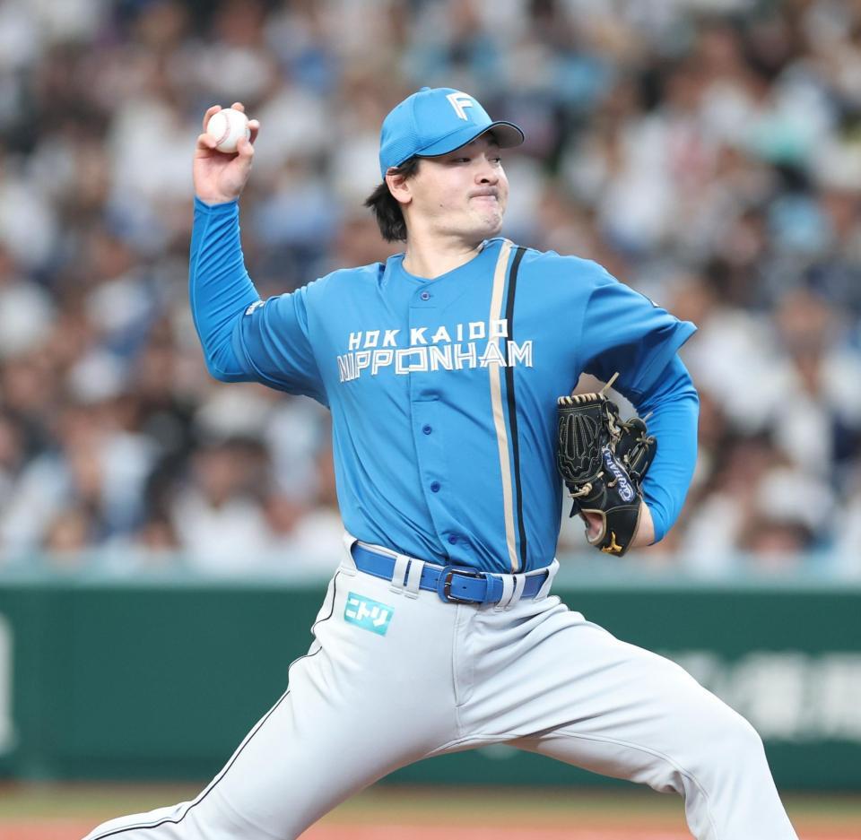 力投する有原（撮影・金田祐二）