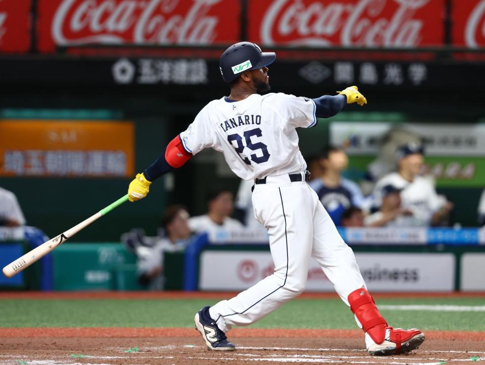 １０回、サヨナラソロを放つカナリオ（撮影・中島達哉）