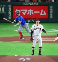 １回、度会に先制本塁打を許した竹丸（撮影・石井剣太郎）