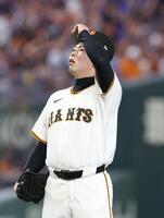 ７回、戸柱に適時打を浴びた森田（撮影・佐々木彰尚）