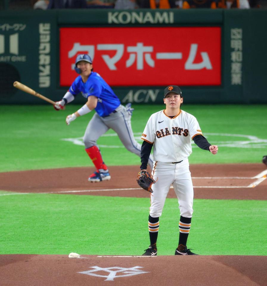 １回、度会に先制本塁打を許した竹丸（撮影・石井剣太郎）