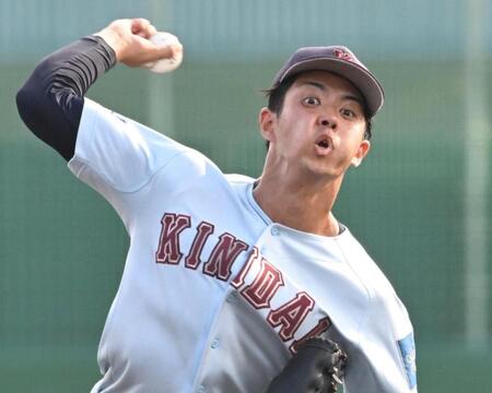 力投する近大・宮原廉（撮影・高部洋祐）